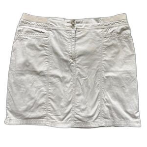 Karen Scott Khaki Utility Cotton Skort – Sporty Stretch Fit, Size 14